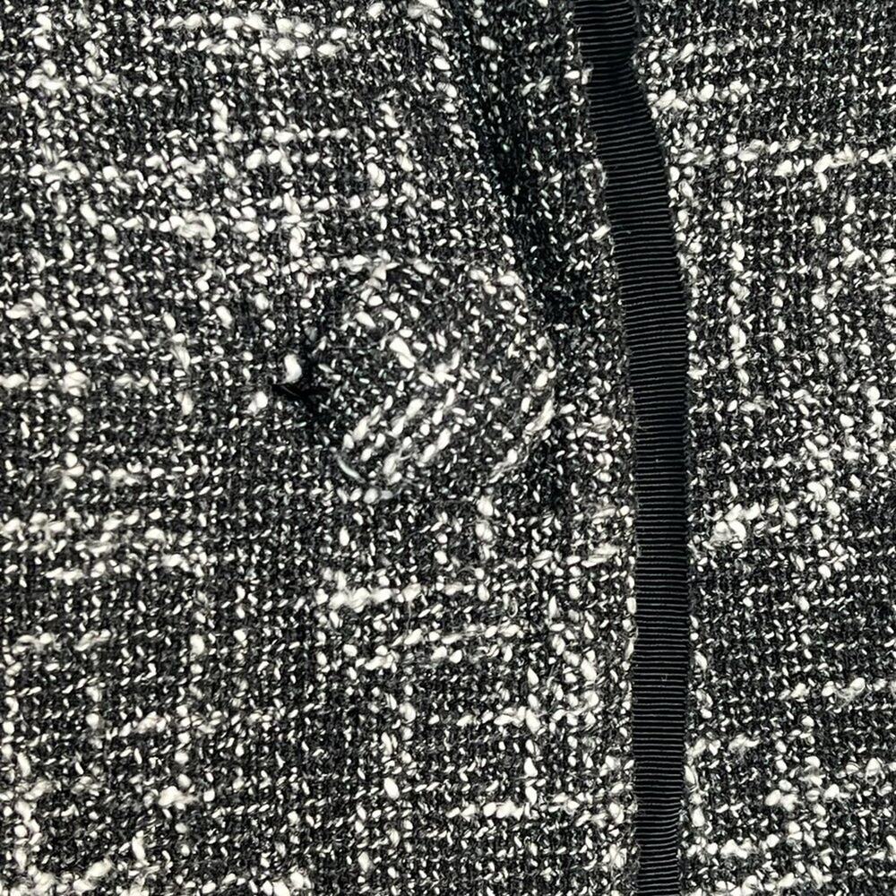 Talbots Black White Textured Tweed Collarless Suit Jacket Womens 16 Petite - Picture 5 of 14